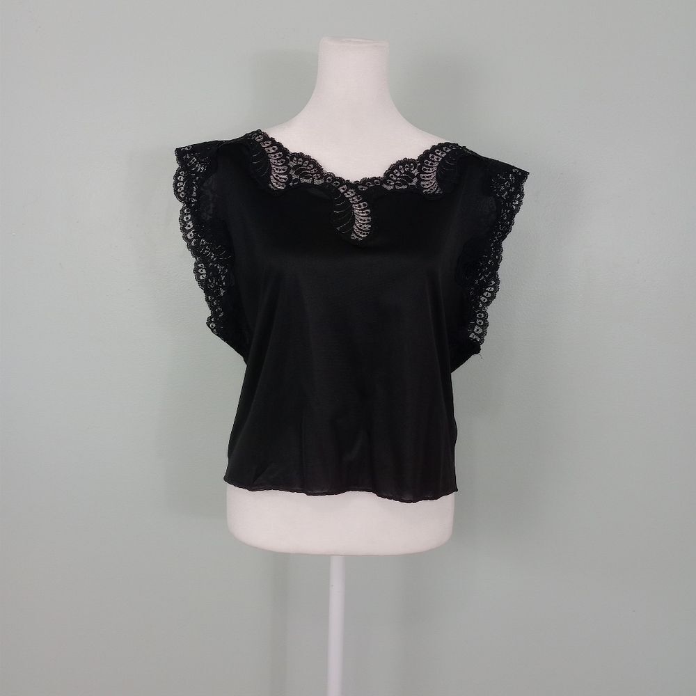 Lace neck lingerie blouse